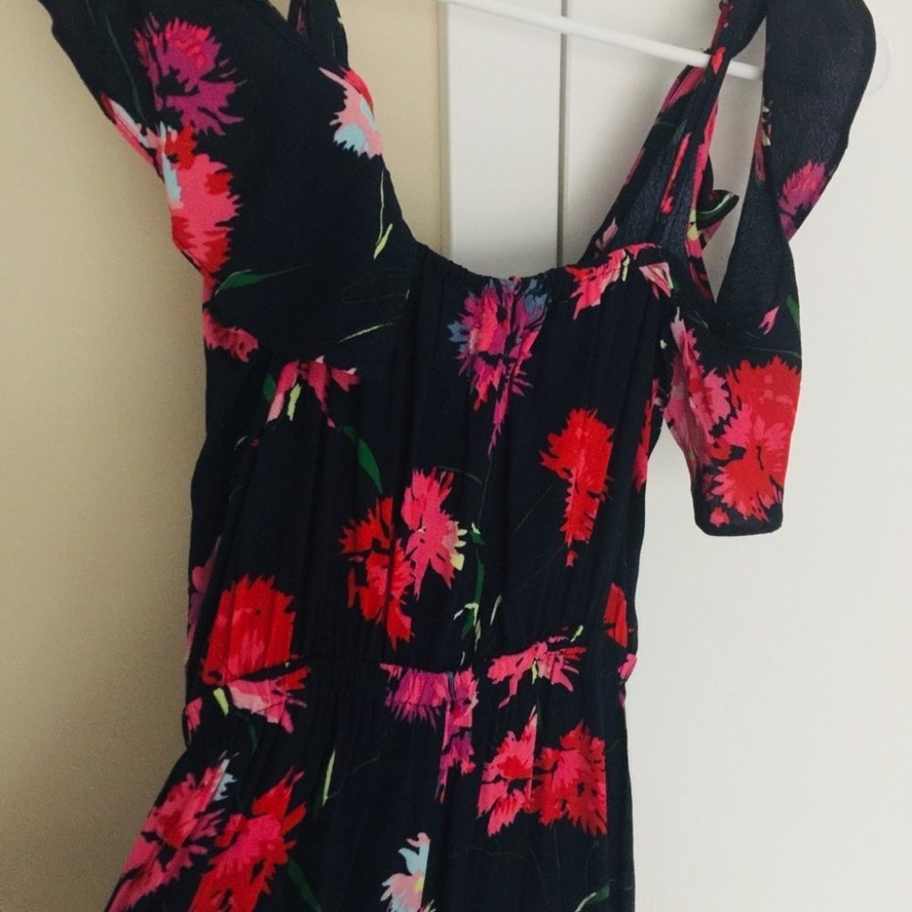 NEW Floral Ruffle Cold Shoulder Maxi Dress XS - Picture 3 of 8